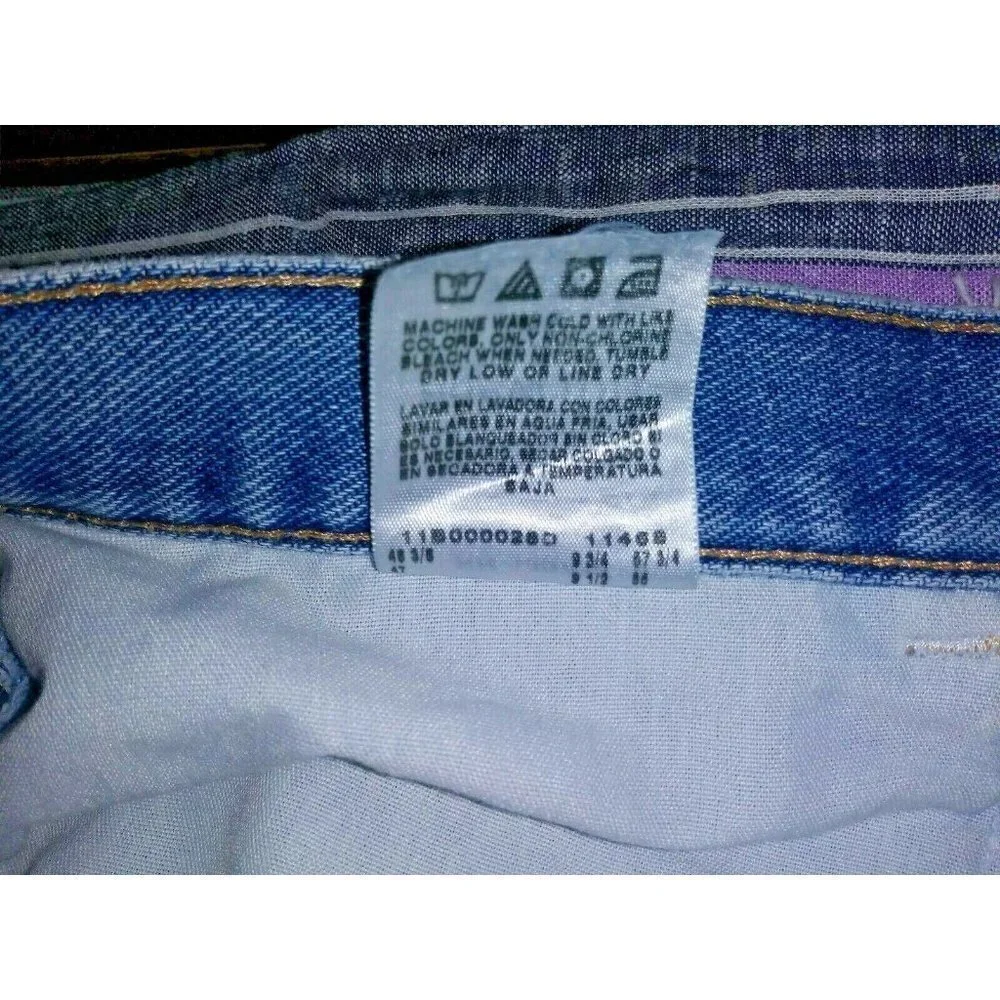 Wrangler Authentic denim shorts mens blue relaxed fit Size 46 ~ 100% Cotton EUC